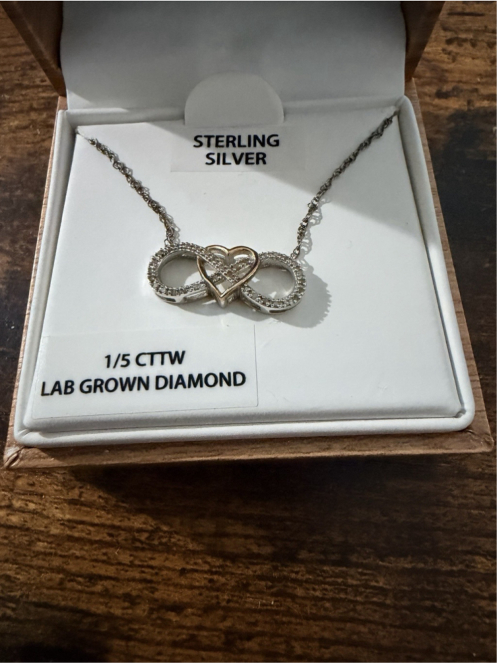Unique Moments 1/5 CTTW Lab-Grown Diamond Infinity Heart Necklace